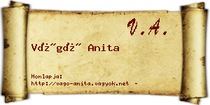 Vágó Anita névjegykártya