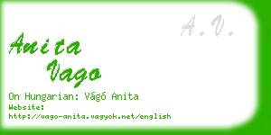 anita vago business card